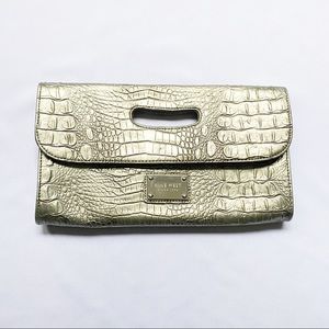 NINE WEST METALLIC CLUTCH